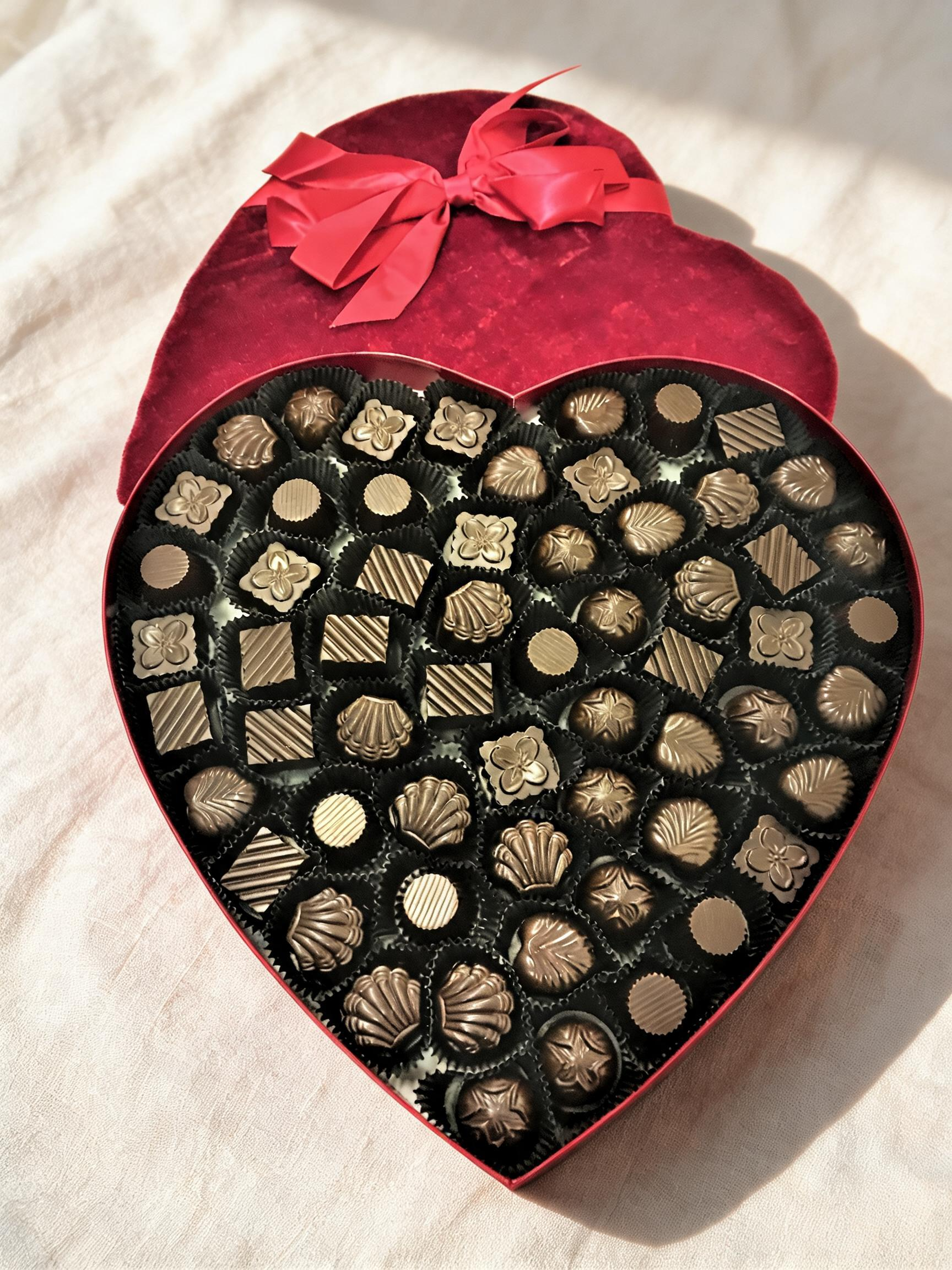 CHOCOLATE HEART BOX (60PC)