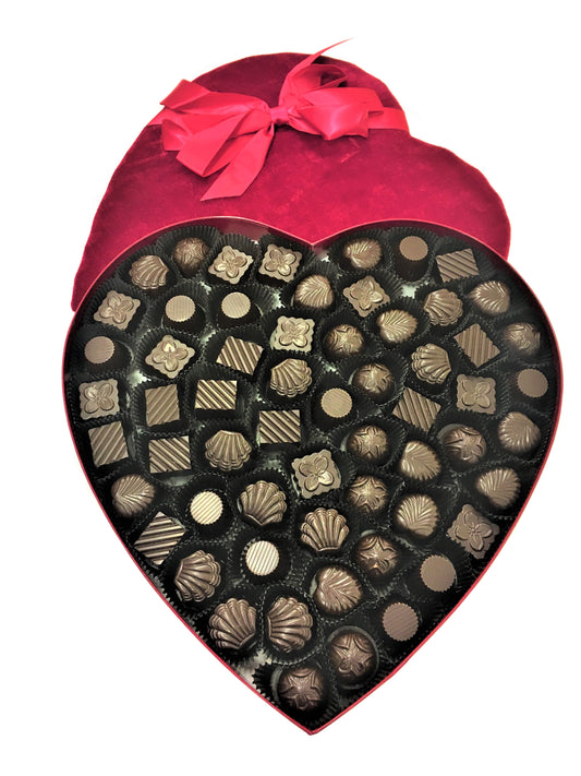 ASSORTED CHOCOLATE HEART BOX (60PC)